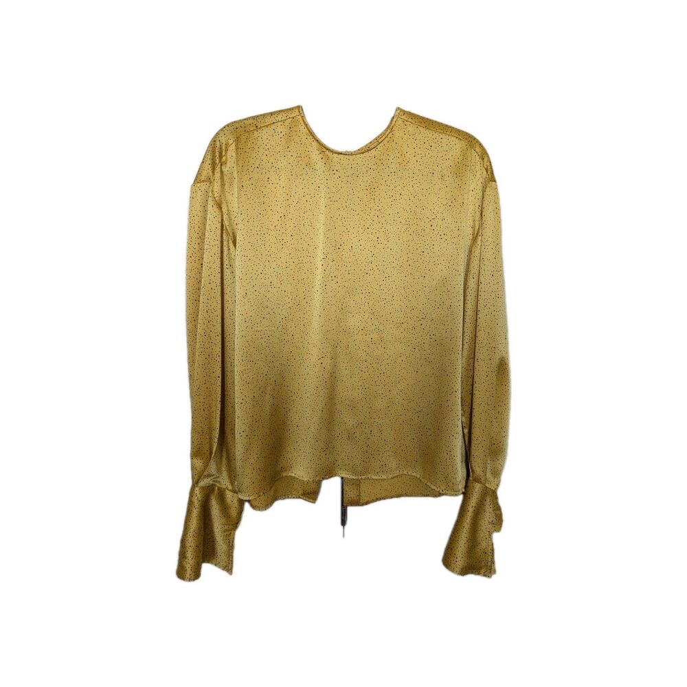 Worth Vintage Silk Yellow Dot Blouse Quiet Luxury Old Money 4